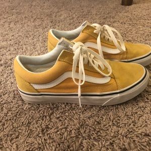 Yellow old skool vans